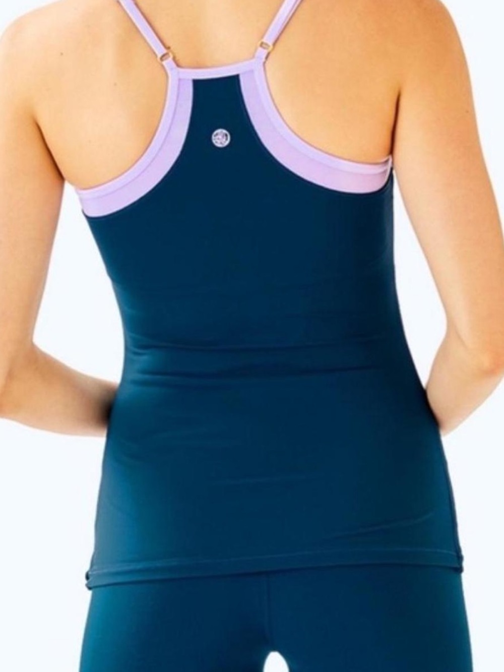 Lilly Pulitzer Evert Luxletic Bra Tank Top Navy Lilac Purple Built In Bra XS S